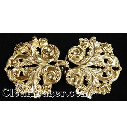 Cloakmakers.com Leaf and Scroll Cloak Clasp - Gold Plated