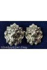 Cloakmakers.com Lion Crowned Heads Cloak Clasp - Silver Tone Plated