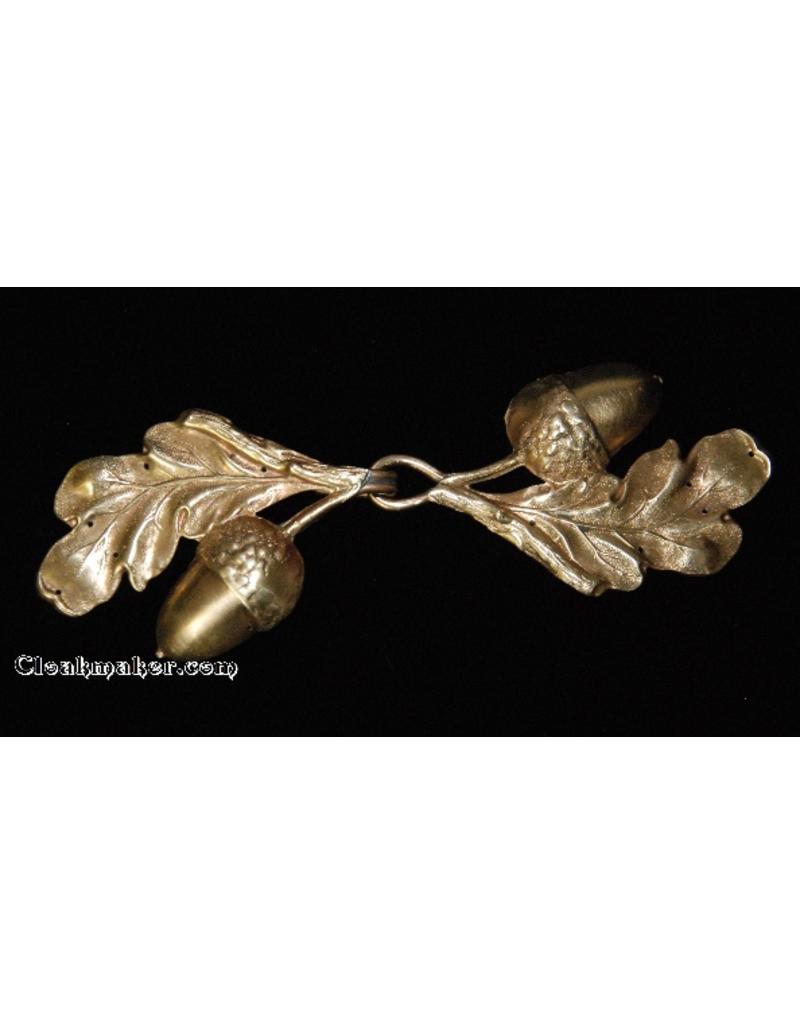 Cloakmakers.com Oak - Single w/ Large Acorn Cloak Clasp - Jewelers Bronze