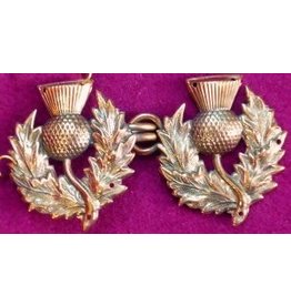 Cloakmakers.com Scottish Thistle Cloak Clasp - Jewlers Brass