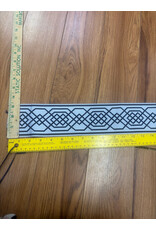 Cloakmakers.com Chained Double Celtic Knotwork Wide, Blue on Grey