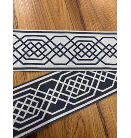 Cloakmakers.com Chained Double Celtic Knotwork Wide, Blue on Grey