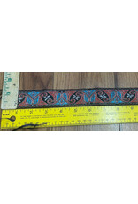 Cloakmakers.com Paisley Tulip Trim, Red, Blue Silver on Black