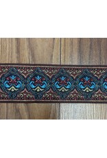 Cloakmakers.com Interlocking Circles Trim, Blue and Red on Black