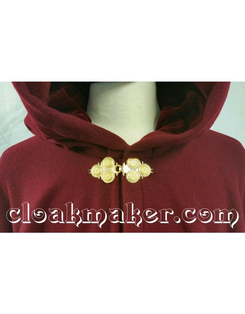 Cloakmakers.com Triple Medallion Cloak Clasp - Gold Tone Plated