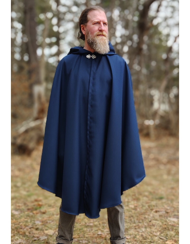 Cloakmakers.com 5979-Washable Medium Length Lightweight Faux Woven Wool Cloak w/ Silver Tone Clasp