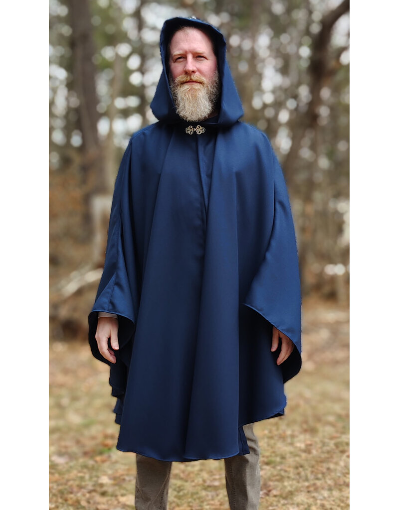 Cloakmakers.com 5979-Washable Medium Length Lightweight Faux Woven Wool Cloak w/ Silver Tone Clasp