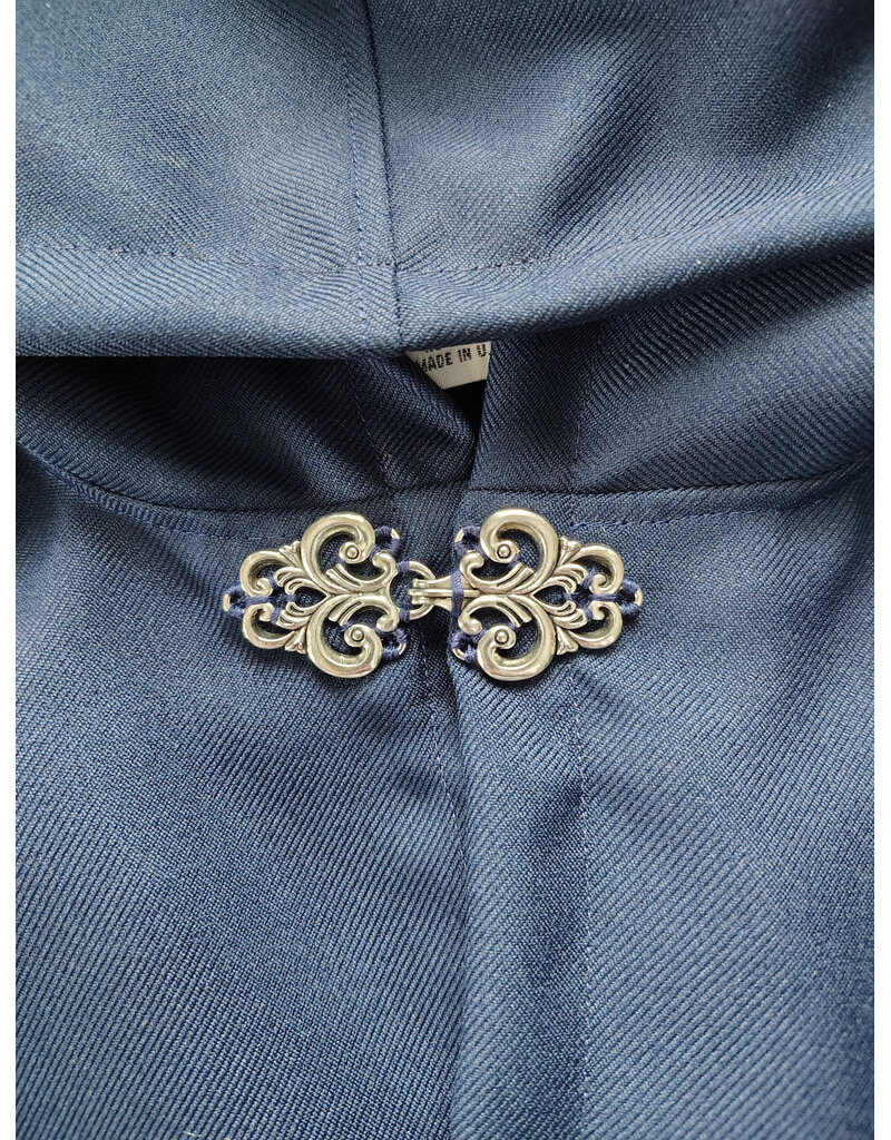 Cloakmakers.com 5979-Washable Medium Length Lightweight Faux Woven Wool Cloak w/ Silver Tone Clasp