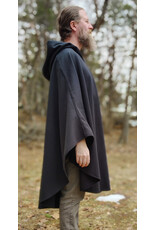Cloakmakers.com 5980-Washable Almost Black Fleece Poncho Cloak w/ Large Brown Bear Face Embroidery