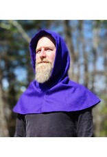 Cloakmakers.com H559-Washable Purple Wool Blend Hooded Cowl