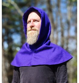 Cloakmakers.com H559-Washable Purple Wool Blend Hooded Cowl