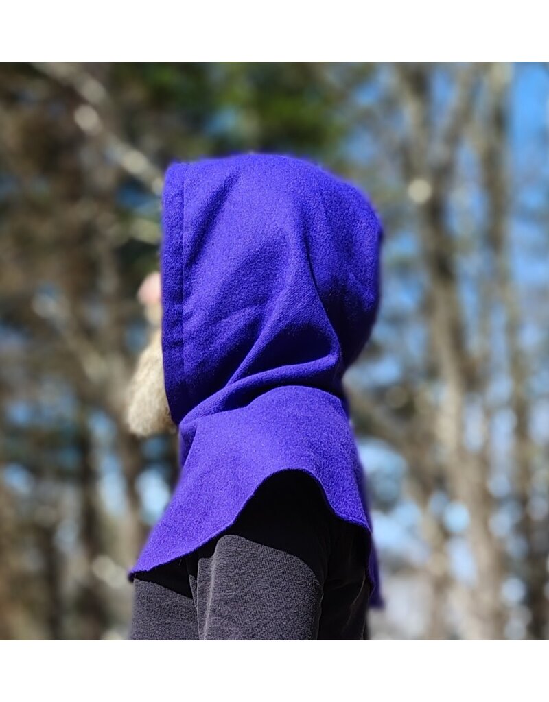 Cloakmakers.com H559-Washable Purple Wool Blend Hooded Cowl