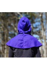 Cloakmakers.com H559-Washable Purple Wool Blend Hooded Cowl