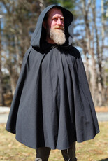 Cloakmakers.com 5984-Washable Lightweight Charcoal Wool Blend Cloak w/ Silver Tone Clasp