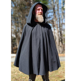 Cloakmakers.com 5984-Washable Lightweight Charcoal Wool Blend Cloak w/ Silver Tone Clasp