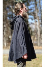 Cloakmakers.com 5984-Washable Lightweight Charcoal Wool Blend Cloak w/ Silver Tone Clasp
