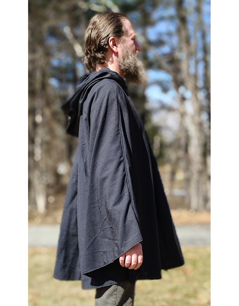 Cloakmakers.com 5984-Washable Lightweight Charcoal Wool Blend Cloak w/ Silver Tone Clasp
