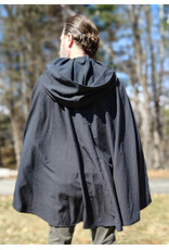Cloakmakers.com 5984-Washable Lightweight Charcoal Wool Blend Cloak w/ Silver Tone Clasp