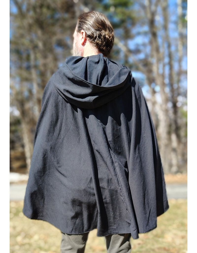 Cloakmakers.com 5984-Washable Lightweight Charcoal Wool Blend Cloak w/ Silver Tone Clasp