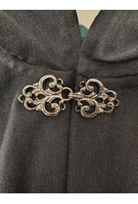 Cloakmakers.com 5984-Washable Lightweight Charcoal Wool Blend Cloak w/ Silver Tone Clasp