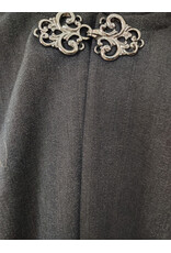 Cloakmakers.com 5984-Washable Lightweight Charcoal Wool Blend Cloak w/ Silver Tone Clasp
