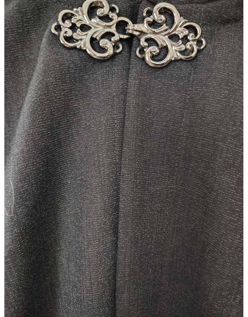 Cloakmakers.com 5984-Washable Lightweight Charcoal Wool Blend Cloak w/ Silver Tone Clasp