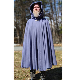 Cloakmakers.com 5985-Washable Lavender Wool Cloak w/ Deep Blue Velvet Hood Lining & Gothic Rose Clasp