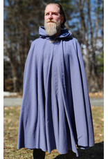 Cloakmakers.com 5985-Washable Lavender Wool Cloak w/ Deep Blue Velvet Hood Lining & Gothic Rose Clasp