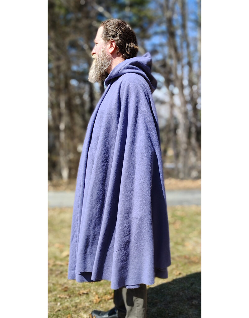 Cloakmakers.com 5985-Washable Lavender Wool Cloak w/ Deep Blue Velvet Hood Lining & Gothic Rose Clasp