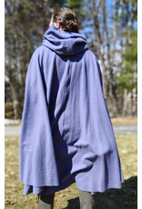 Cloakmakers.com 5985-Washable Lavender Wool Cloak w/ Deep Blue Velvet Hood Lining & Gothic Rose Clasp