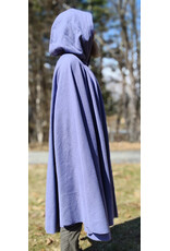 Cloakmakers.com 5985-Washable Lavender Wool Cloak w/ Deep Blue Velvet Hood Lining & Gothic Rose Clasp