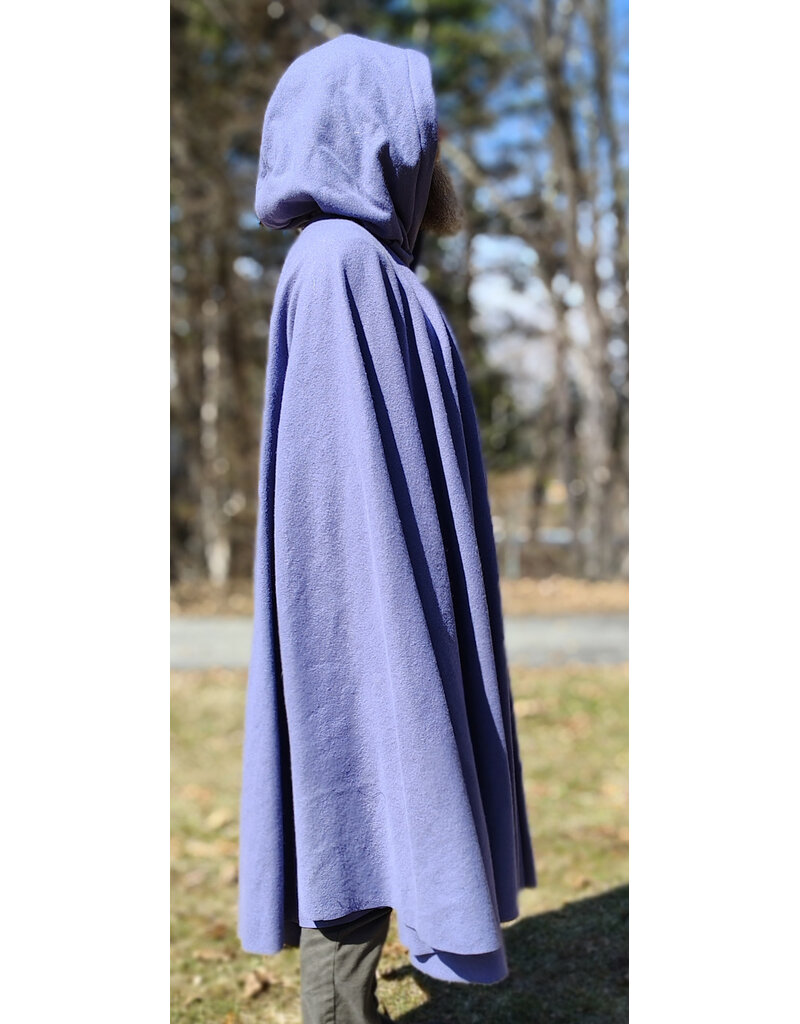 Cloakmakers.com 5985-Washable Lavender Wool Cloak w/ Deep Blue Velvet Hood Lining & Gothic Rose Clasp