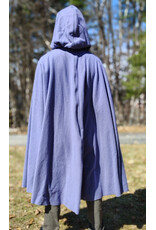 Cloakmakers.com 5985-Washable Lavender Wool Cloak w/ Deep Blue Velvet Hood Lining & Gothic Rose Clasp