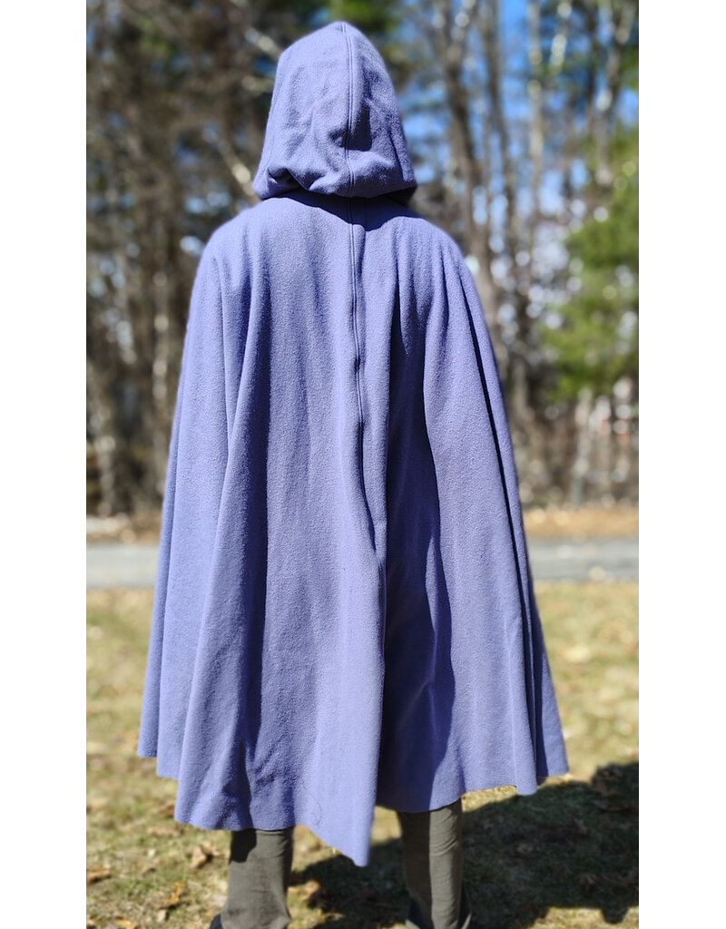 Cloakmakers.com 5985-Washable Lavender Wool Cloak w/ Deep Blue Velvet Hood Lining & Gothic Rose Clasp