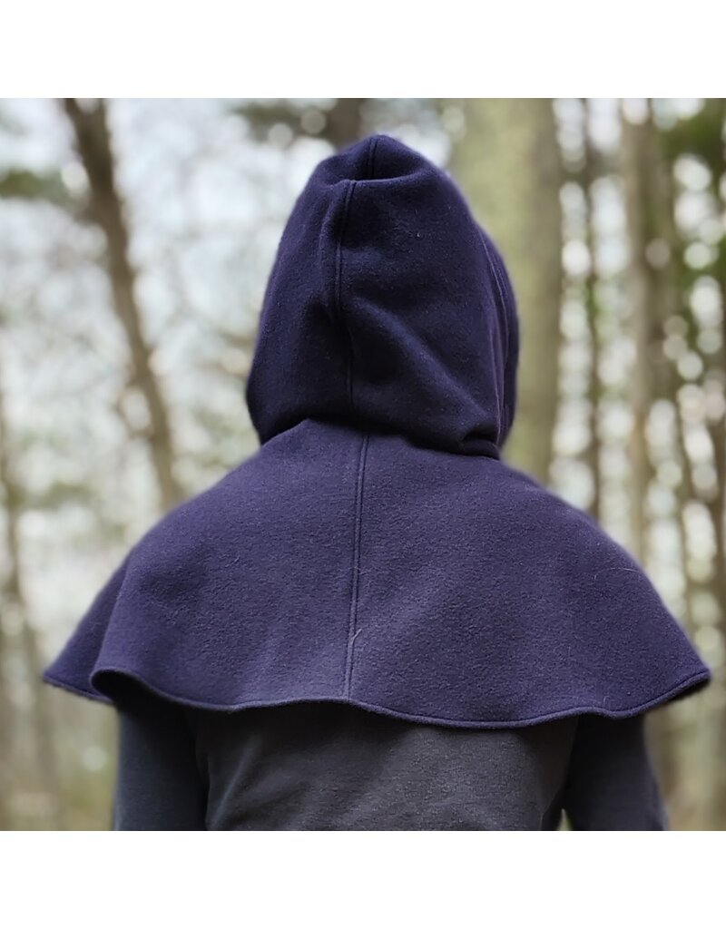 Cloakmakers.com H560-Dark Purple Wool Hooded Cowl