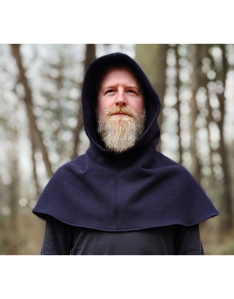 Cloakmakers.com H560-Dark Purple Wool Hooded Cowl