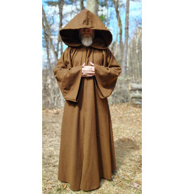 Cloakmakers.com R576-Light Brown Wool Jedi Robe w/ Hook & Eye Closure & Pockets