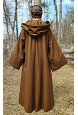 Cloakmakers.com R576-Light Brown Wool Jedi Robe w/ Hook & Eye Closure & Pockets