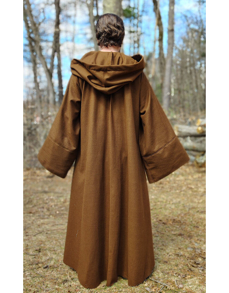 Cloakmakers.com R576-Light Brown Wool Jedi Robe w/ Hook & Eye Closure & Pockets