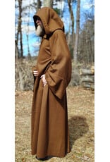 Cloakmakers.com R576-Light Brown Wool Jedi Robe w/ Hook & Eye Closure & Pockets