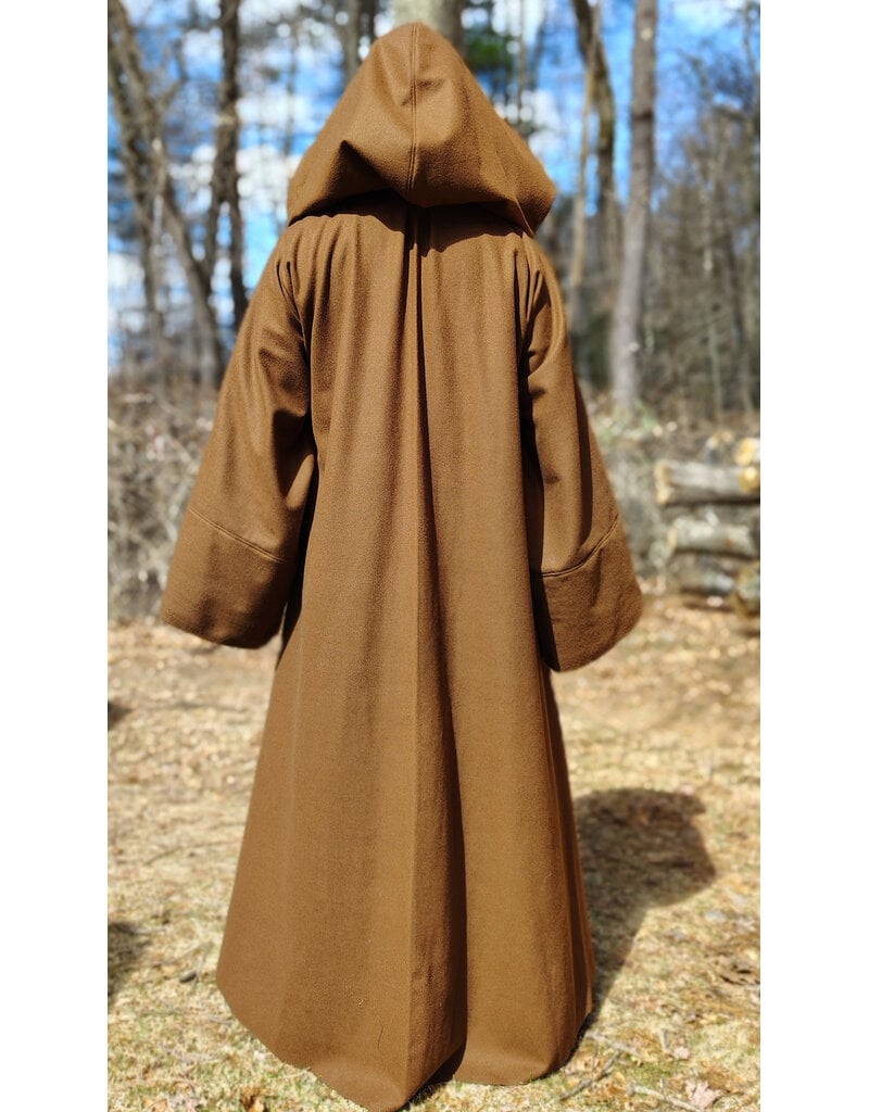 Cloakmakers.com R576-Light Brown Wool Jedi Robe w/ Hook & Eye Closure & Pockets