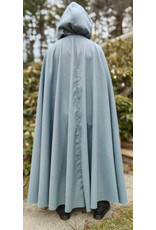Cloakmakers.com 5995-Sky Blue Wool Blend Cloak w/ Blue Faux Suede Hood Lining & Silver Tone Clasp
