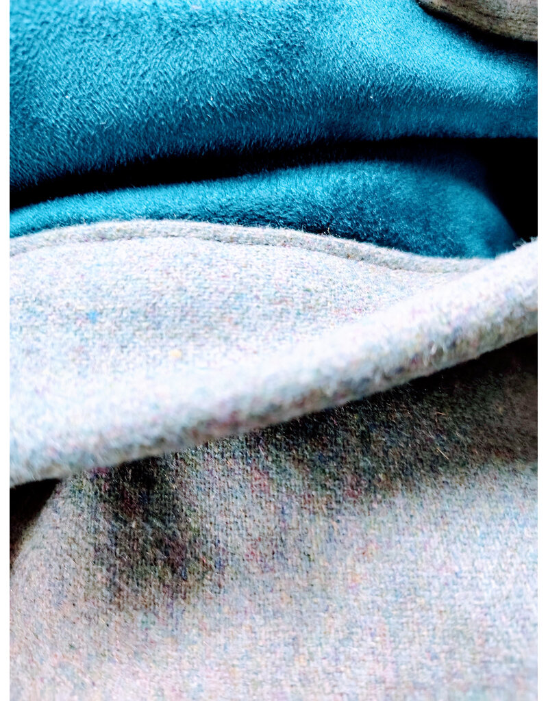 Cloakmakers.com 5995-Sky Blue Wool Blend Cloak w/ Blue Faux Suede Hood Lining & Silver Tone Clasp