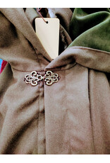 Cloakmakers.com 5996-Washable Light Brown Wool Blend Cloak w/ Moss Green Velvet Hood Lining