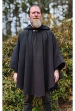Cloakmakers.com 5998-Washable Almost Black Fleece Poncho Cloak w/ Spider Web & Ivy Embroidery