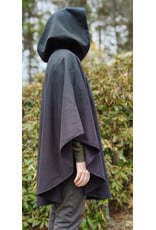 Cloakmakers.com 5998-Washable Almost Black Fleece Poncho Cloak w/ Spider Web & Ivy Embroidery