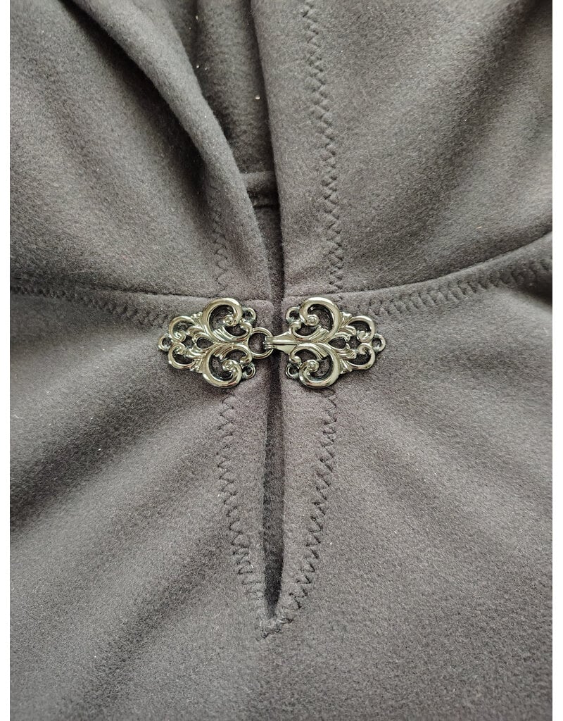 Cloakmakers.com 5998-Washable Almost Black Fleece Poncho Cloak w/ Spider Web & Ivy Embroidery