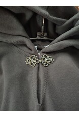 Cloakmakers.com 5980-Washable Almost Black Fleece Poncho Cloak w/ Large Brown Bear Face Embroidery