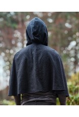 Cloakmakers.com 6000-Washable Charcoal Wool Blend Cloak w/ Stars & Moons Hood Lining & Silver Tone Clasp