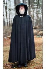 Cloakmakers.com 6001-Washable Black Fleece Cloak w/ Triple Medallion Clasp